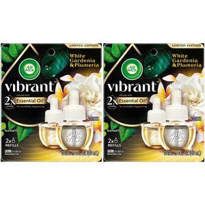 4 Air Wick Limited Edition Refills With Essential Oils White Gardenia & Plumeria